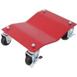 Heavy Duty Steel Vehicle Dollies With Brakes 2500Lbs Capacity Red 4 Pack - Red