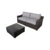 3 Piece Patio Rattan Conversation Set With Cushions - Brown Mix - Image 7