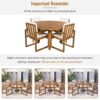 5 Piece Outdoor Patio Dining Set With 4 Armchairs And Table - Beige - Image 9