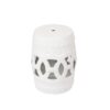 Elegant Glazed Ceramic Drum Stool Indoor / Outdoor Side Table Accent Garden Stool - White - Image 10