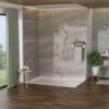 16" Ceiling Mount Square Shower System With Waterfall Tub Spout And Rough In Valve - Brushed Nickel - Image 2