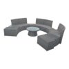 10 Piece Outdoor Sectional Half Round Patio Rattan Sofa Set, Wicker Conversation Furniture Set For Free Combination - Light Gray - Image 16