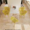 2 Piece Durable Single Chair With Mesh Hollow Out Design -Yellowish Brown - Image 7