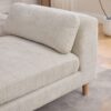 Modern Upholstered End Of Bed Bench With Armrests, Chenille Chaise Lounge Couch With Bolster Pillows, Rubberwood Legs - Beige - Image 8