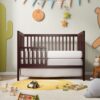 Crib 5 In 1 Convertible, Converts From Baby Crib To Toddler Bed, Fits Standard Full Size Crib Mattress - Espresso - Image 8