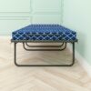 Metal Folding Bed Frame With Foam Mattress, Easy Storage, Movable With 4 Castors - Black / Blue - Image 4