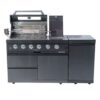 Deluxe - 4 Burner 72000 Btu Stainless Steel Gas Outdoor Kitchen Barbecue Grill With Side Burner & Rotisserie Kit - Black - Image 5