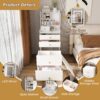 3 In 1 Dressing Table With LED Mirror & Storage Stool, Compact Makeup Vanity - White - Image 11