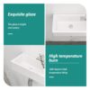 Modern Ceramic Rectangle Wall Mount Bathroom Sink With Single Faucet Hole - White - Image 10
