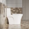 Elegant One Piece Toilet With Tornado Dual Flush, Siphonic S Trap 12", Soft Close Seat, Dual Flush, Ada Height, Glossy - Gloss White - Image 5