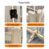 8 Panel Wooden Freestanding Dog Gate, Step Over Indoor Pet Fence For Doorways And Stairs - Natural Wood - Image 5