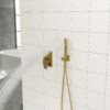 Dual Shower Head System With Ceiling Mount And Rough In Valve - Gold - Image 5