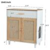 Pet Friendly Furniture Style Cat Litter Box House With Sisal Scratching Door And Charging Socket - Beige / White - Image 3