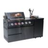 Deluxe - 4 Burner 72000 Btu Stainless Steel Gas Outdoor Kitchen Barbecue Grill With Side Burner & Rotisserie Kit - Black - Image 4