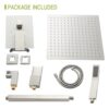 16" Ceiling Mount Square Shower System With Waterfall Tub Spout And Rough In Valve - Brushed Nickel - Image 9