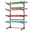 Freestanding Kayak Storage Rack With Lockable Wheels For Kayak, Canoe, Sup & Surfboard, Heavy Duty Adjustable Stand - Brushed Nickel - Image 4