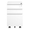 Mobile 3 Drawer File Cabinet With Lock, Metal Organizer For Home Office - Black - Image 5