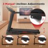 Folding Treadmills For Home - 3.5Hp Portable Foldable With Incline, Electric Treadmill For Running Walking Jogging Exercise With 12 Preset Programs, Indoor Workout Training Space Save Apartment, App - Black - Image 6