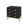3 Drawer Storage Cabinet, 3 Drawer Modern Dresser, Chest Of Drawers With Decorative Embossed Pattern Door For Entryway, Living Room, Bed Room - Black - Image 10