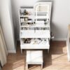 Fashion Vanity Desk With Mirror And Lights For Makeup, Hair Dryer Holder And Chair, Adjustable Lighting - White - Image 4
