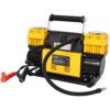 Heavy Duty 12V Dual Cylinder Air Compressor, Tire Inflator With Gauge - Yellow / Black - Image 10