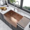 Farmhouse Sink 36" Stainless Steel 16 Gauge Apron Front Kitchen Sink - Rose Gold - Image 4