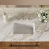 18 X 12" Elegant Ceramic Rectangular Undermount Bathroom Sink With Overflow - White - Image 2