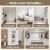Hall Tree With Bench And 3 Hooks, Modern Entryway Storage Organizer Cabinet With 4 Doors, 1 Drawer And Adjustable Shelves For Hallway, Entryway, Living Room - White - Image 9