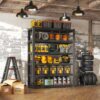 Industrial Heavy Duty 6 Tier Metal Garage Shelving Unit For Storage, Adjustable - Brushed Nickel - Image 2