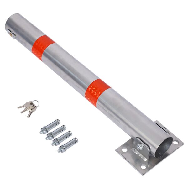 Parking Bollard Pole Barrier With Lock For Car Parking Protection - Gray