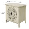 Hollow Carved 2 Door Accent Cabinet Sideboard Buffet Storage Cabinet With Adjustable Shelf For Entryway Living Room Bedroom - Natural - Image 3