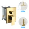 Dual Shower Head System With Ceiling Mount And Rough In Valve - Gold - Image 7