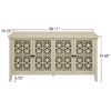 Hollowed Out Cabinet With 4 Doors, American Furniture, Suitable For Bedroom, Living Room, Study - Natural - Image 3