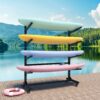 Freestanding Kayak Storage Rack With Lockable Wheels For Kayak, Canoe, Sup & Surfboard, Heavy Duty Adjustable Stand - Brushed Nickel - Image 2