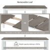 7 Piece Dining Table Set Retro Style With Extendable Table And 6 Upholstered Chairs - Brown / White - Image 6