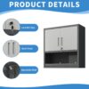 Metal Wall Mounted Tool Storage Cabinet With Locking Door, 1 Shelf, Metal - White - Image 4