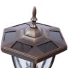 Stratford - Heavy Duty Cast Aluminum Mailbox With Post And Solar Light, Fluted Base, Decorative Modern Mailbox - Brown - Image 8