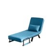 Convertible 5 In 1 Folding Chair Bed With Adjustable Backrest & Pillow Linen For Small Spaces - Blue - Image 16