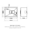 14" Undermount Stainless Steel Kitchen Sink 16 Gauge 9" Deep Single Bowl - Brushed Nickel - Image 3