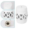 Elegant Glazed Ceramic Drum Stool Indoor / Outdoor Side Table Accent Garden Stool - White - Image 7