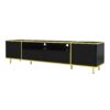 Modern TV Stand For TVs Up To 80", Entertainment Center With 2 Shelves And LED Lights, TV Storage Cabinet With 2 Drawers, 2 Cabinets And Metal Legs For Living Room - Black - Image 13