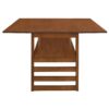 5 Piece Extendable Wood Square Dining Table Set With 2 Drop Leaves, Compact Storage Shelf Kitchen Table Set With Upholstered Chairs For 4 - Brown - Image 18