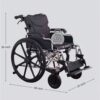 Lightweight Foldable Transport Wheelchair With Double X Force Support And Anti Backflip Device 18" Seat 300Lbs Capacity - Black / Silver - Image 4