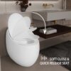 Modern Egg Shape Toilet 1.28 Gpf Single Flush Ceramic - White - Image 6