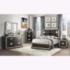 Lively - Full Bedroom Set With Glitter Detail And Padded Headboard - Black - Image 2