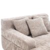 Chenille Interior Lazy Sofa Chaise Longue Armchair With Pillows And Armrests - Khaki - Image 21