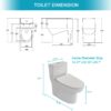 Modern 1 Piece Toilet With Dual Flush And Soft Closing Seat - White - Image 3