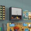 Metal Wall Mounted Tool Storage Cabinet With Locking Door, 1 Shelf, Metal - White - Image 8
