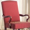 Delaney - Gooseneck Arm Chair With Diamond Jacquard Fabric - Red - Image 6