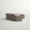 Wide Outdoor Wicker Patio Sectional With Cushions & Reversible Design - Gray - Image 2